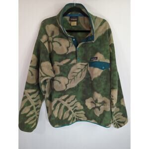 Patagonia Spice Garden Floral Hawaiian Synchilla Snap-T Fleece Jacket Mens Large